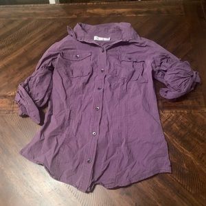 Purple pinstripe Calvin Klein button down